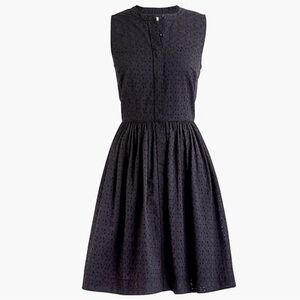 NWOT J.Crew Black Eyelet Midi Dress